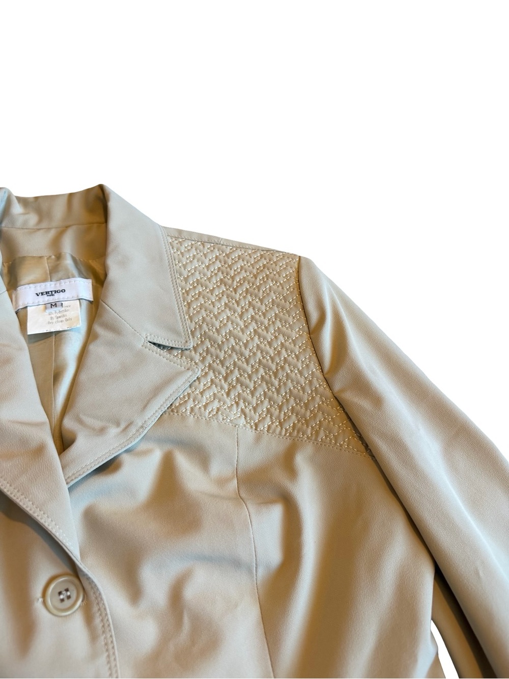 Vertigo Paris Beige Button-Down Blazer Jacket Office Professional Size Medium - Picture 7 of 14
